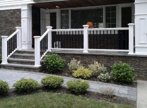 Black And White Front Porch Railing