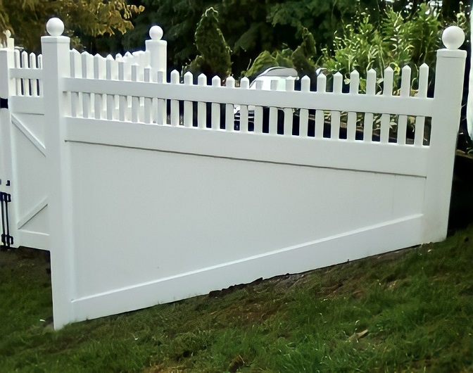 custom-pitched fence installation